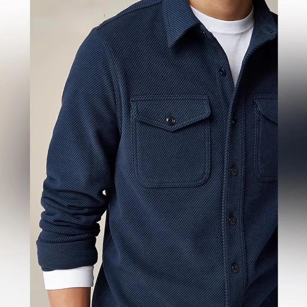 NWT J CREW Seaboard soft-knit shirt in Twill Blue Navy